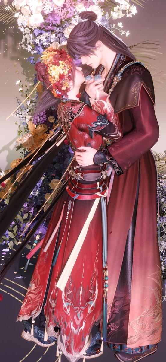 Kaidi0657's tweet photo. “Heart for heart”♥️
Friends are ready to welcome Valko and to learn more about Chinese culture, thanks to the game.✨
Photo (In-game Glint studio) inspired by Héjǐn (合卺) and later Jiāobēijiǔ (交杯酒) traditional Chinese wedding rituals.

#ValkoIsLoved #LoveandDeepspace https://t.co/1hlrd4dO5g