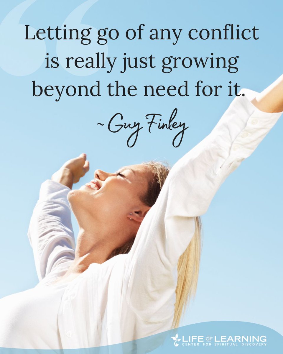 guy_finley's tweet photo. Letting go of any conflict is really just growing beyond the need for it. ~ Guy Finley #mondaymotivation #lettinggo #guyfinley https://t.co/vssz51KHzw