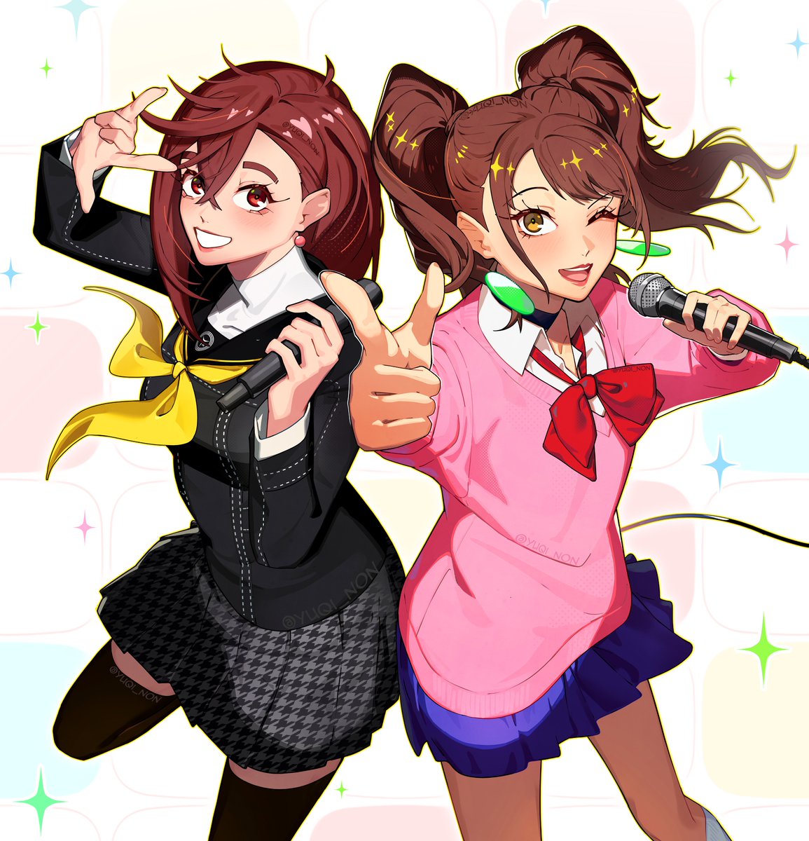 Yuqi_non's tweet photo. Momo Ayase &amp; Rise kujikawa #persona4 #ダンダダン https://t.co/AayF4uynvo