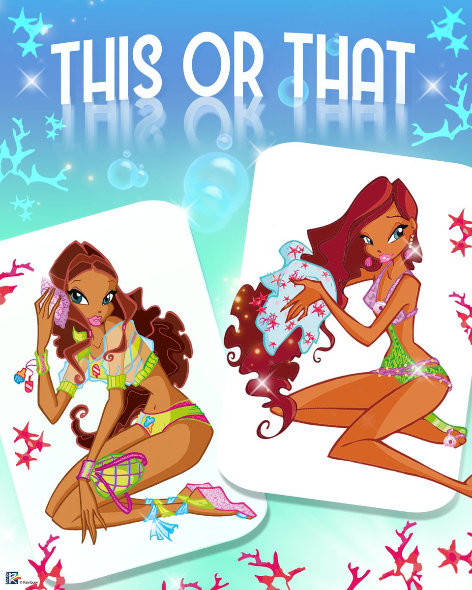 WinxClubonX's tweet photo. This or That: Summer Edition! Pick your favorite beach look and let us know in the comments! 🏖️

#winxclub #winxclubofficial https://t.co/TpwYY4Djmf
