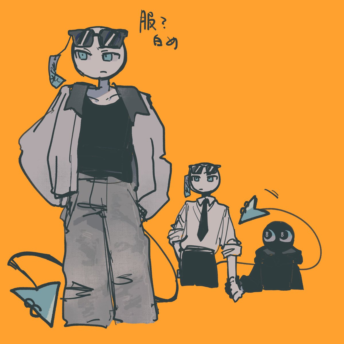 etoneko_Tou's tweet photo. 出したかわからないんですが、よく描く丸顔３人です https://t.co/Zy0xypBTg3