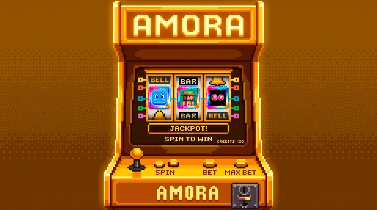 AmoraNFTs's tweet photo. Have you stacked your Amora Points? 🎰

Amora Slot Machine launches on Tuesday, July 14

Spend your Amora Points for a chance to win WL spots & partner NFT airdrops 💎

Partner collection holders get boosted odds⚡️

Havent stacked your points yet?
 ⋅ Head to our website(🔗link in bio )
 ⋅ Complete Chapter 1
 ⋅ Сomplete X quests via "Earn" tab

See you at the Amora Arcade 🕹️