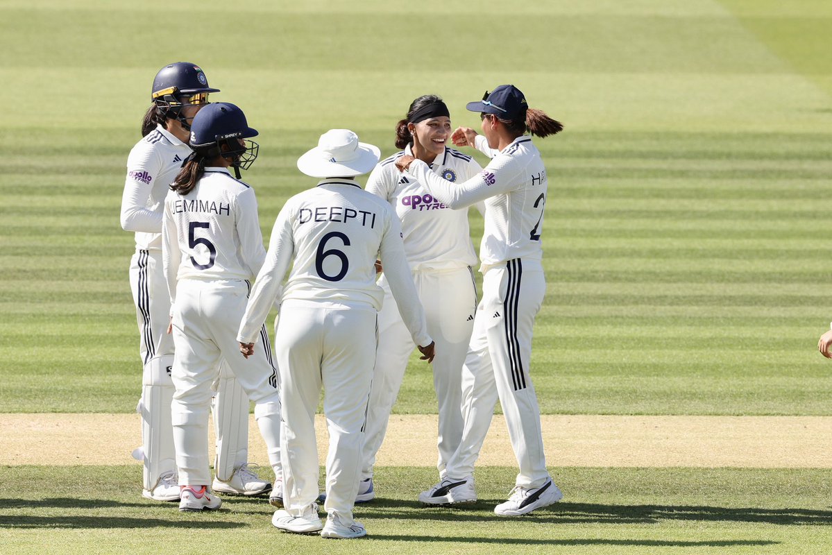 AmitShah's tweet photo. A New Era of Indian Women's Cricket Begins.

Congratulations to our Women's Cricket Team for their stellar performance, winning today's Test match against England. The victory of our girls in the first-ever women's international cricket test match played at the historic Lord's Cricket Ground in London, marks a defining moment that symbolises the unstoppable rise of Indian women's cricket and the indomitable prowess of our team.