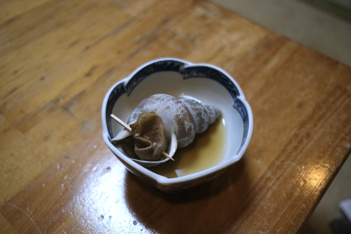 fukuhomu's tweet photo. 「シャンパンタワーみたいだああ！」と、豪快に注がれる日本酒を見てゲラゲラ笑いながら楽しむ福井の夜。

立派なサバと、巨大なバイ貝にも驚く。 https://t.co/1vqGAHPCzO