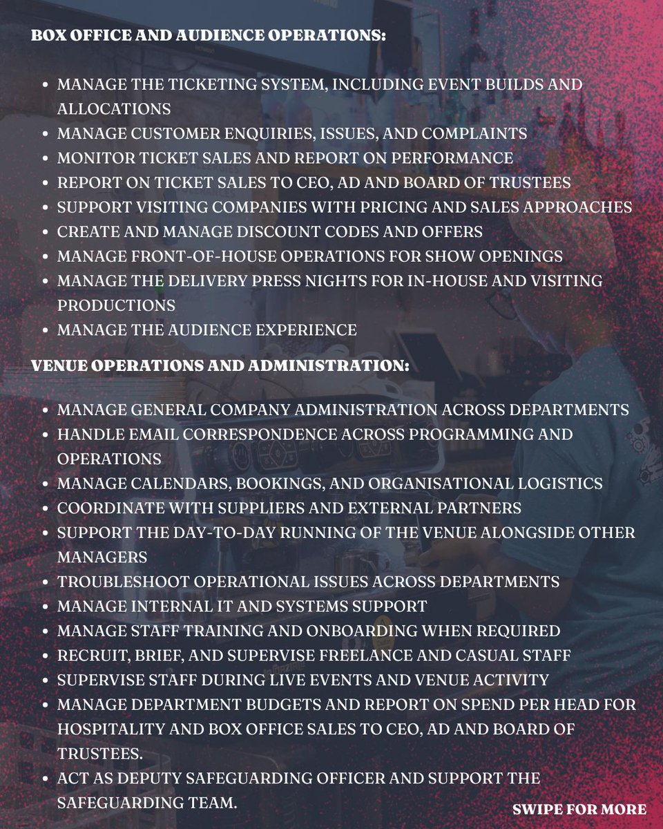 hopemilltheatre's tweet photo. We're hiring!

✨️ General Manager✨️ 

Looking for a General Manager to join our award winning venue🎭️ 

Please email your CV and Cover Letter enquires@hopemilltheatre.co.uk

Closes 9th August at midnight.

#manchester #theatrelife #werehiring #newjob #generalmanager https://t.co/Dii9M4PNsK