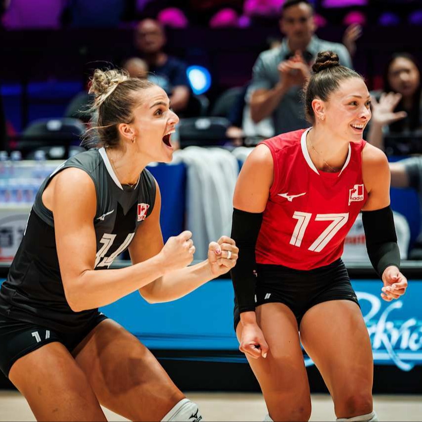 TeamCanada's tweet photo. For the first time ever, Canada's women's volleyball team is headed to the Volleyball Nations League Finals! 🙌

After finishing fifth overall in the preliminary round with eight wins, they'll take on Türkiye in the quarterfinals on July 23.

📸 Volleyball World https://t.co/RUkFWHnsDh