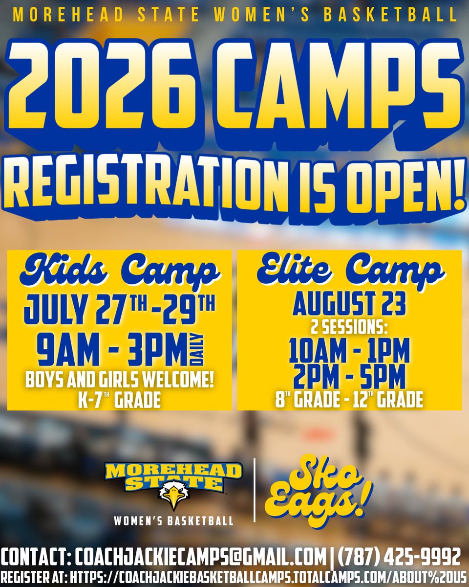 MSUEaglesWBB's tweet photo. Before the summer ends, make your move. ๐๐ฆ
Two camps down. Two more opportunities to train, compete, and elevate your game with the Eagles.
Spots are filling fastโregister today through the link in our bio.
๐ https://t.co/nrK5jR5OoP
#SoarHigher #SkoEags ๐ช https://t.co/rHh1WLHNkT