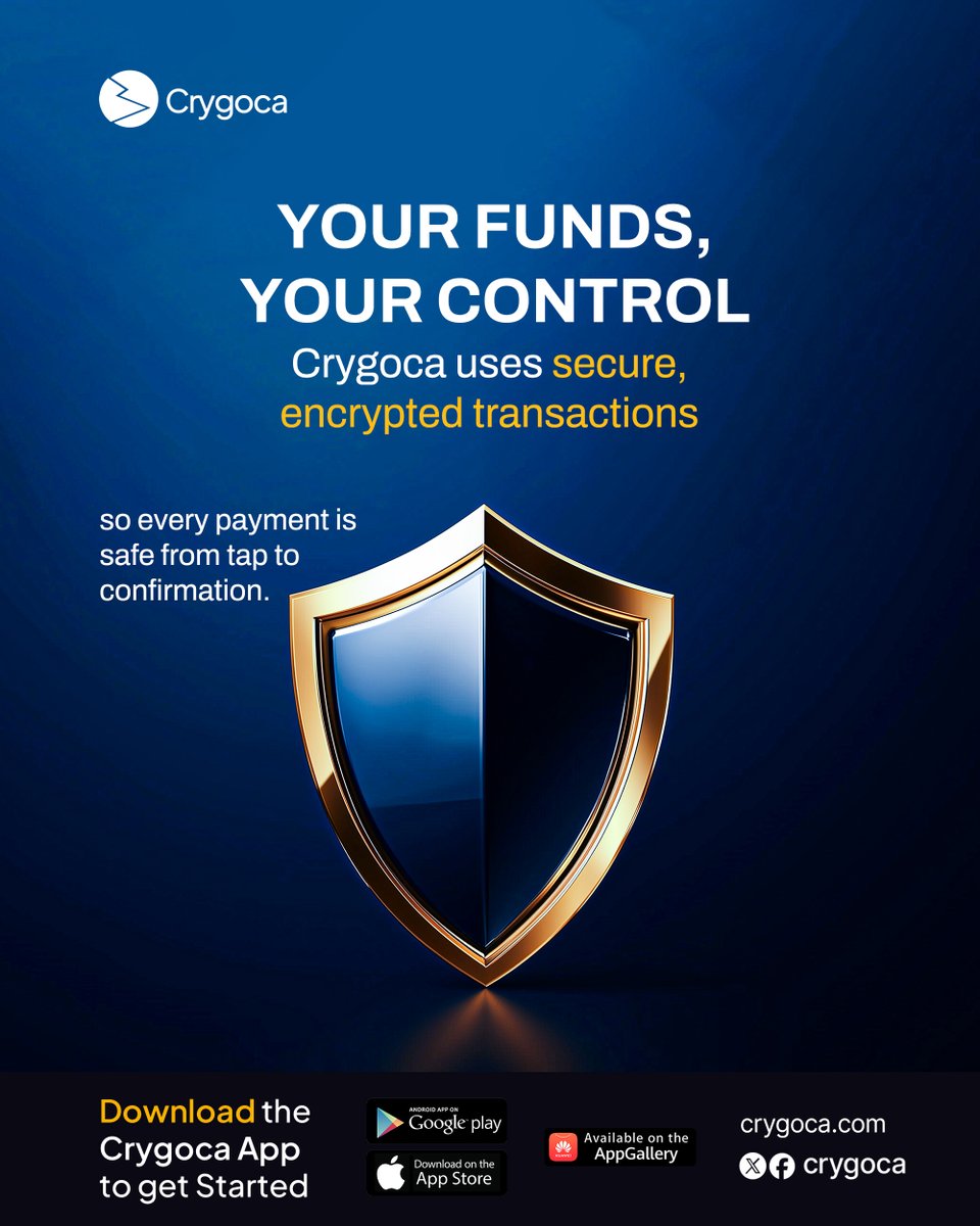 crygoca's tweet photo. 🔒 Every payment matters.

Crygoca uses secure, encrypted transactions so every payment is safe from tap to confirmation.

Pay with confidence. Download Crygoca today.

#Crygoca #SecurePayments https://t.co/T4bhSjsNRc