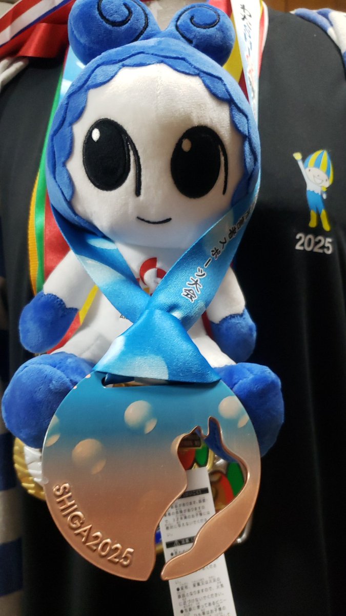昨日のウズミンのぬいぐるみとわたSHIGA輝く障スポの銅メダルでやって