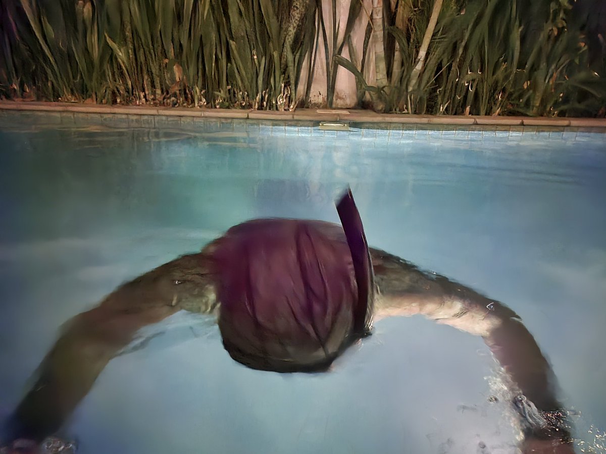 Master_Rudro's tweet photo. Master Rudro in Pool Villa #2. Night 3

Rudro tried to wear camoflage fullbody rashguard over rubberized skin.
so feels rubberized skin inside, mimics humanized wearing outside.
It is pool training for public safety. https://t.co/hLj0xUqz1X