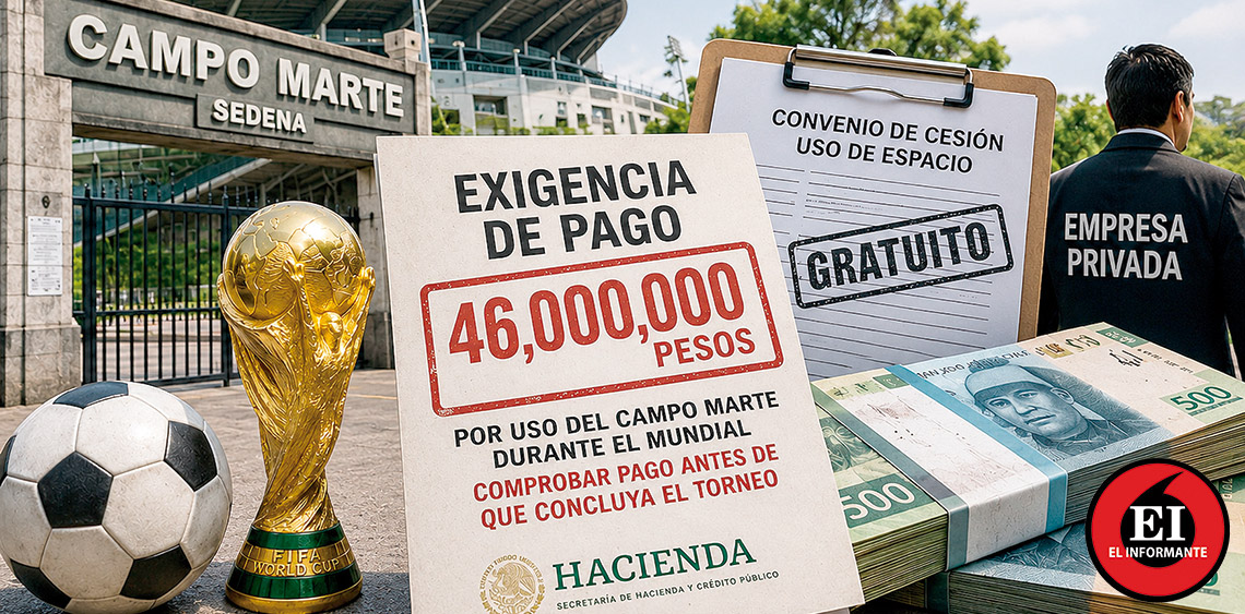 ElInformanteMX's tweet photo. @Hacienda_Mexico exige #pago de #46Mdp por uso del #CampoMarte durante el #Mundial
Por la #CesiónGratuita del #recinto a una #EmpresaPrivada, #autoridades ordenaron cobrar el uso del espacio y comprobar el pago antes de que concluya el #torneo.
Tags: @GobiernoMX @Defensamx1
https://t.co/lbFMP2aqFg