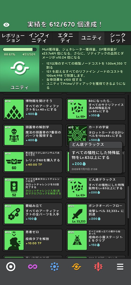 chiruno9's tweet photo. 今回のrevolution idleのアプデも鬼畜だぜ！って思いながらやってたら実績の取得を貼り忘れてた！！#RevolutionIdle https://t.co/BEJMS8m4WZ