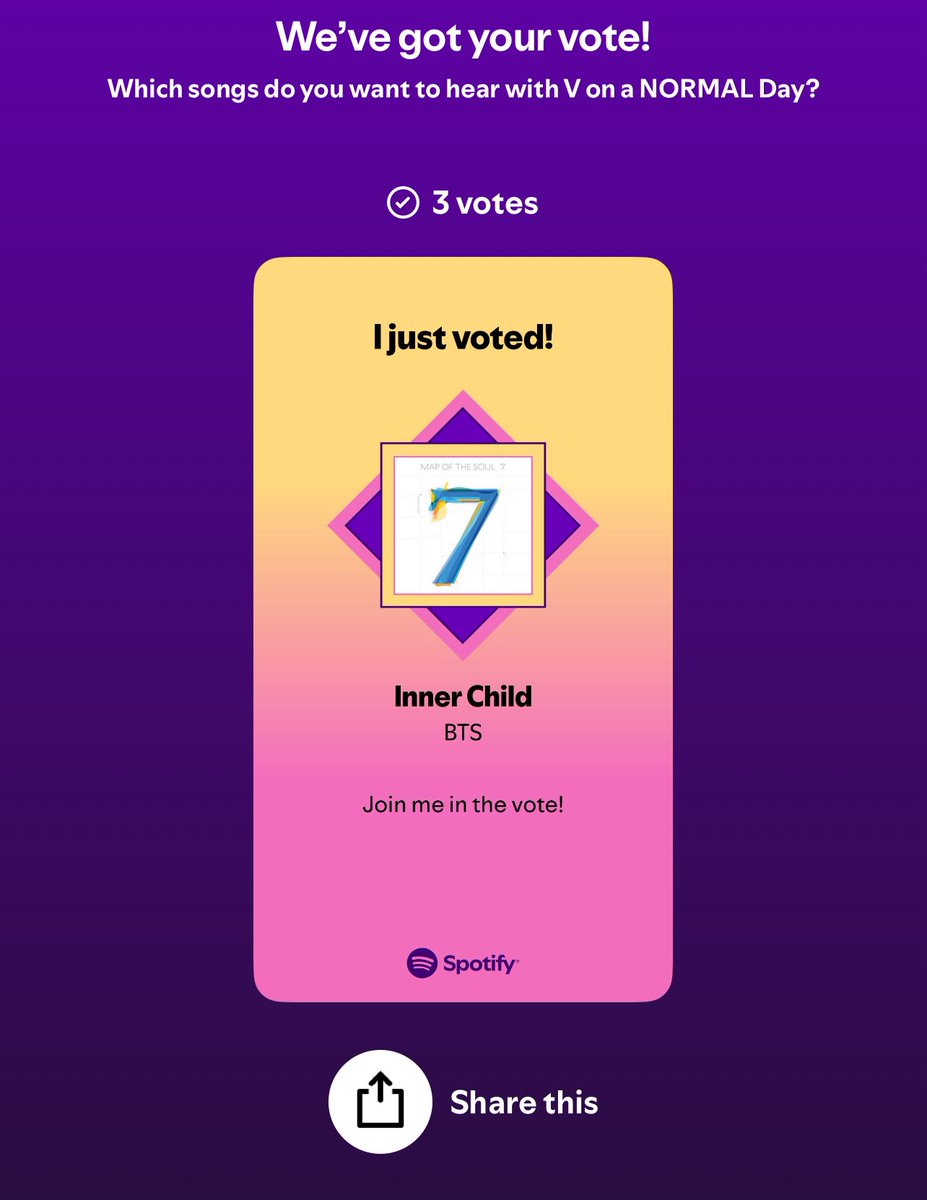 tetestream's tweet photo. 🚨 Everyone! Vote for songs that you want to hear with V during a NORMAL day on Spotify now

🗳️ 3 votes/day/account
‼️  Don't forget to press save the Playlist https://t.co/D1hO9igwyt