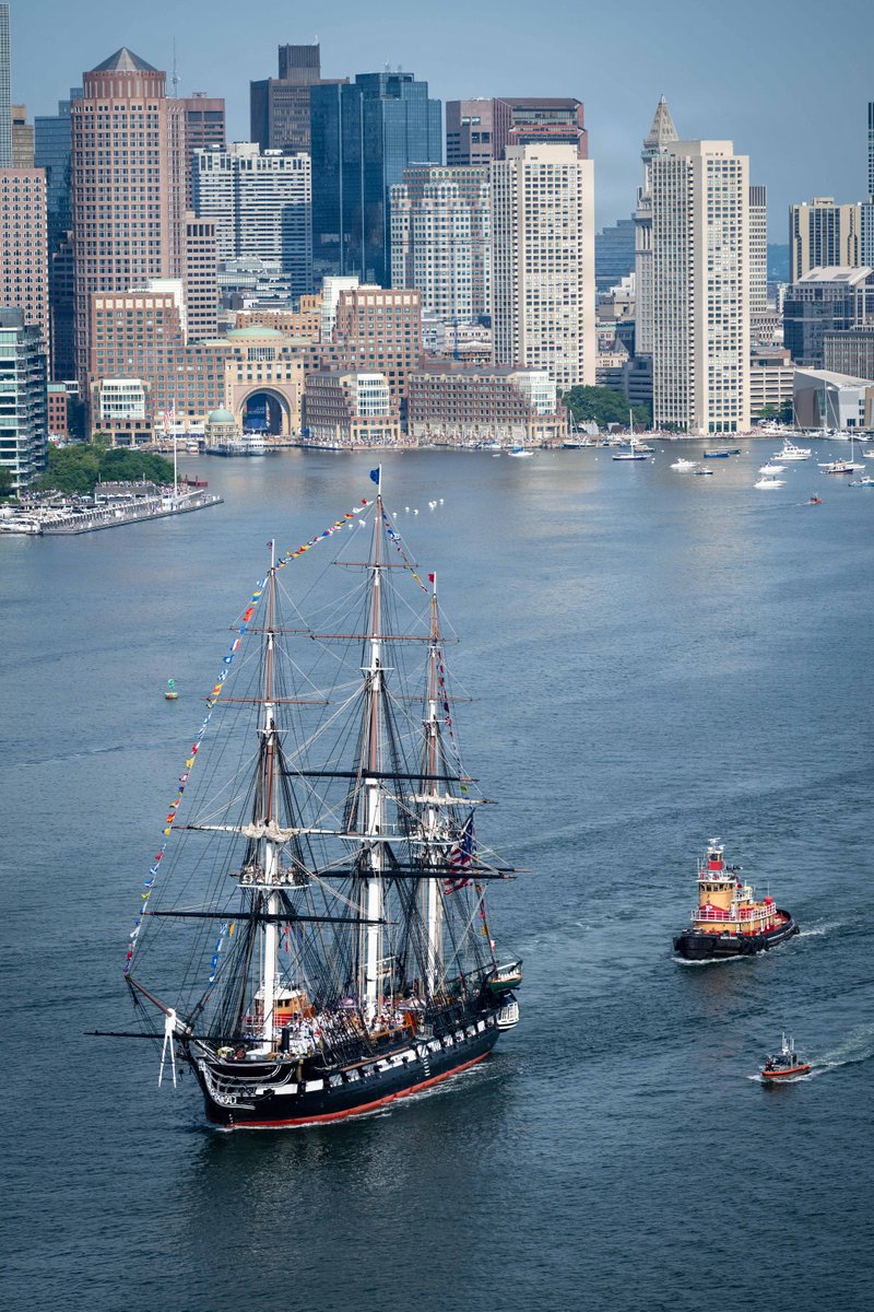 USNavy's tweet photo. Shipping up to Boston!

Old Ironsides got underway during the Sail250 Boston Parade of Sail! 

USS Constitution is the oldest U.S. Navy warship still in service. Sail250 Boston brings tall ships and military vessels from around the world to Boston's historic waterfront as America celebrates its 250th birthday.

Come out and see us before it's too late!

#Navy250 #Freedom250 #America250