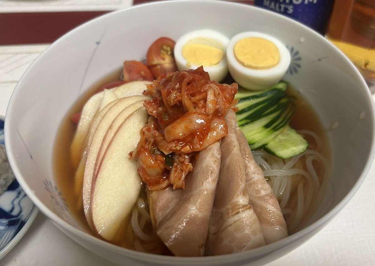 shipoo80's tweet photo. 暑い日は冷麺🍜
さっぱり食べられて、夏の定番メニューです😋 https://t.co/iMZFSYvKRc