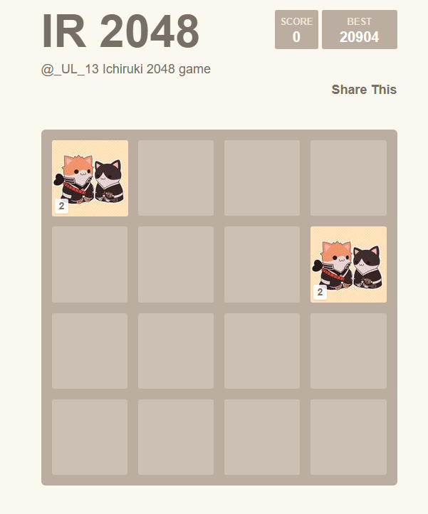 _UL_13's tweet photo. https://t.co/SvSPApbp8z
재미로 만든 이치루키 2048겜~~ 심심할 때 즐겨주세요
타일 화질은 어쩔 수 없는 듯 https://t.co/4ahXfPDqeI