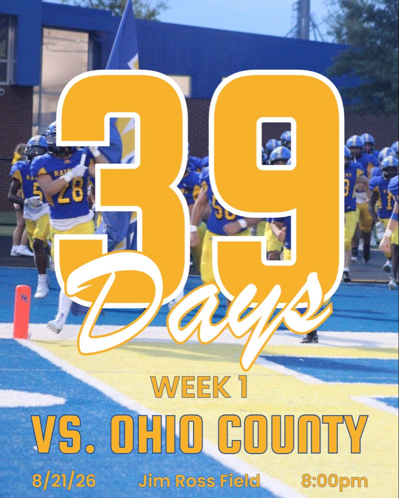 WEHSfootball1's tweet photo. Team 57 is back after it today to prepare for the 2026 season!

Week 1 kickoff is 39 days away! ⏳

#Relentless https://t.co/pfUPOKlpoc