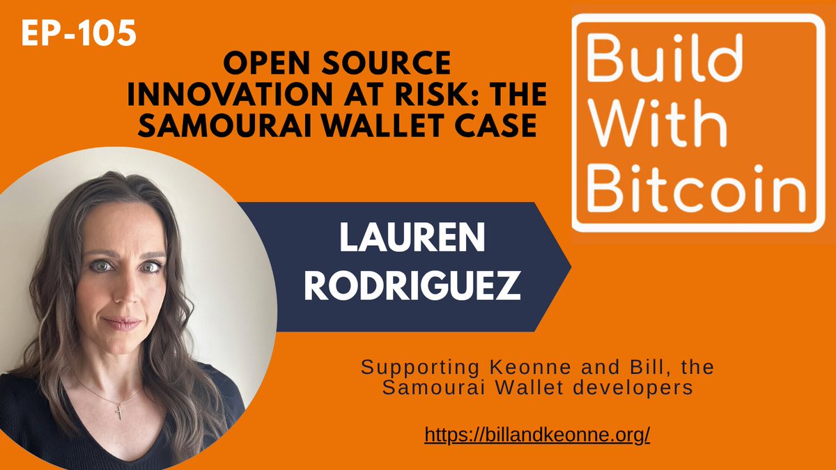 BuildwBitcoin's tweet photo. @keonne Rodriguez wrote open-source code. He never touched a user's funds. He's currently serving prison time anyway.
His wife, @leamuirleyn, on the precedent this sets for every developer building freedom tech:
"We don't hold gun manufacturers liable when a criminal uses their tool, because we recognize that it can be used for things that are not criminal, and that's really what the foundation should be."
Replace "gun" with any open-source tool — email, Tor, a wallet — and ask yourself who's next.
👉 Listen to the full conversation — link in bio.
#FreeSamourai