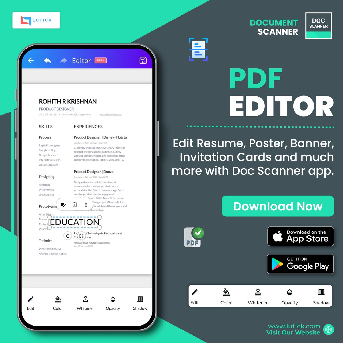 Lufick3's tweet photo. Edit resumes, posters, banners, invitation cards, and much more—all in one powerful PDF Editor.
Download the Document Scanner app today.
Available on Play Store and Apple Store
https://t.co/YDftoDeE6U
#PaperlessOffice #DocumentScanner #DigitalizeYourLife #EfficiencyBoost https://t.co/bcOslIPGRZ