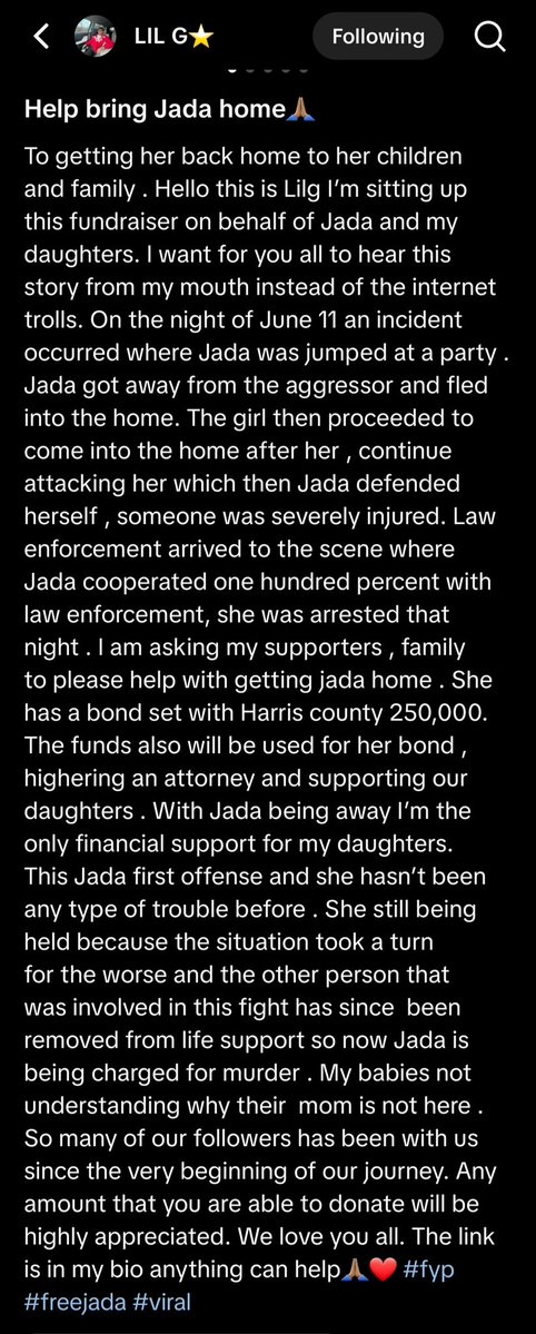 DatDaDatty's tweet photo. i feel bad for the kids man. she got jumped and now is in jail being charged for murder trying to defend herself https://t.co/q89IKULrk9