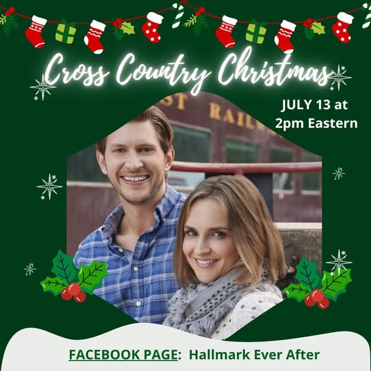 RomComReview1's tweet photo. "Cross Country Christmas" starring #RachaelLeighCook and #GreystonHolt is one that seems to play A LOT, including today (July 13) at 2pm Eastern on #HallmarkChannel.

If it's one of your faves, be sure to tune in!

#ChristmasInJuly #HallmarkFans #Hallmarkies https://t.co/PyksWTldYA