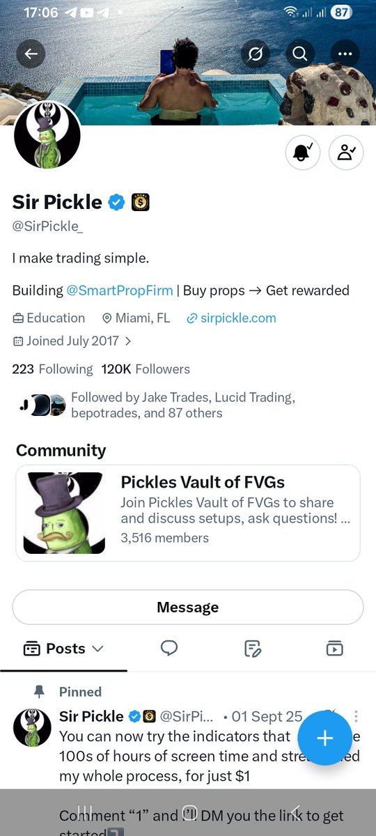 princeklm's tweet photo. @SirPickle_ @smartpropfirm @pipchart 
@I_Am_The_Algo 
@OsmondSabby 
Long time  follower here. Let's win this. https://t.co/HuWUyg3109