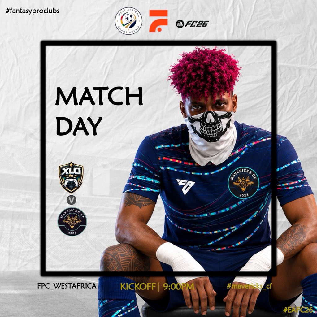 Mavericks_CF's tweet photo. 𝗜𝗧’𝗦 𝗠𝗔𝗧𝗖𝗛𝗗𝗔𝗬 !!! 🔥⚽
🏆 @fpc_westafrica 
🆚 XLO fc  &amp; Kingsmen
⏰ 9:00-10:00PM KO GMT
📺 https://t.co/OwjC40gige
#fpc #eafc26 #clubs  #ea #VPGamers https://t.co/YKykNitFVH