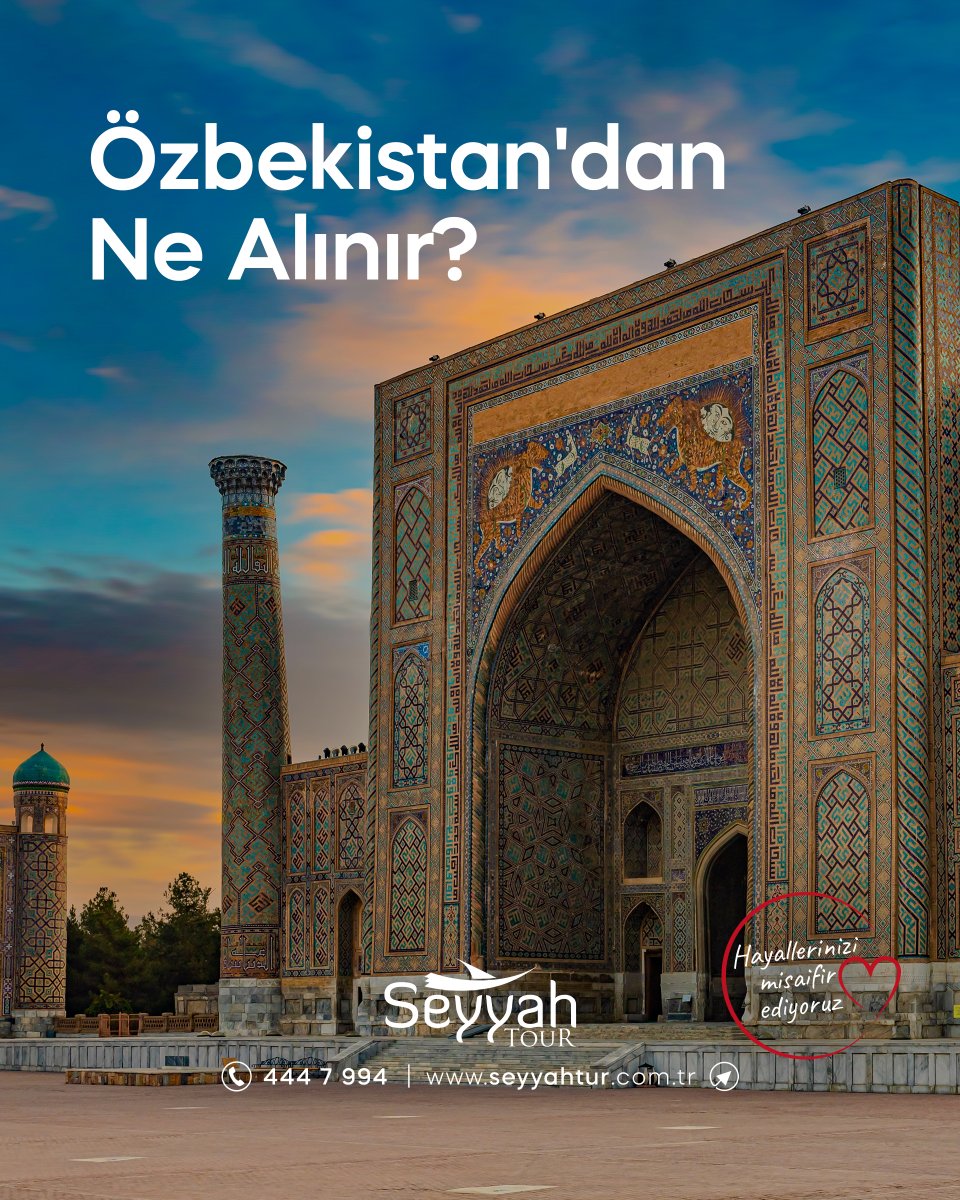 seyyahturtr's tweet photo. Özbekistan'dan dönerken valizinize sadece hediyelik eşyalar değil, yüzyılların kültürünü de sığdırabilirsiniz. 🇺🇿

El yapımı seramiklerden zarif ipek ürünlerine, geleneksel işlemelerden minyatür sanat eserlerine ve meşhur Özbek bıçaklarına kadar her biri bu kadim coğrafyanın izlerini taşıyor.

✨ Siz olsanız Özbekistan'dan ilk olarak hangisini alırdınız?

📍 Ayrıntılı bilgi ve kayıt için:
📞 444 7 994
🌐 https://t.co/obt9Y2lpwp