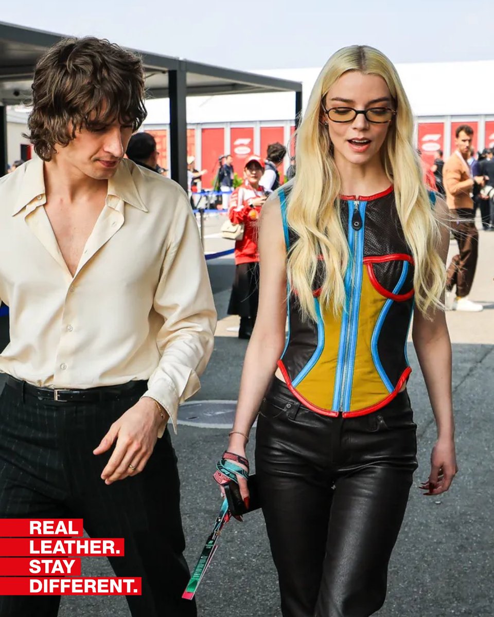 _Real_leather_'s tweet photo. Vintage leather on the grid.

At the F1 Grand Prix, Anya Taylor-Joy arrived in a striking vintage leather look that stood out among a sea of contemporary fashion.

#RLSD2026 #ChooseRealLeather #LeatherDesign #VintageFashion #MaterialCulture #ContemporaryFashion https://t.co/3SrlN2k2R7