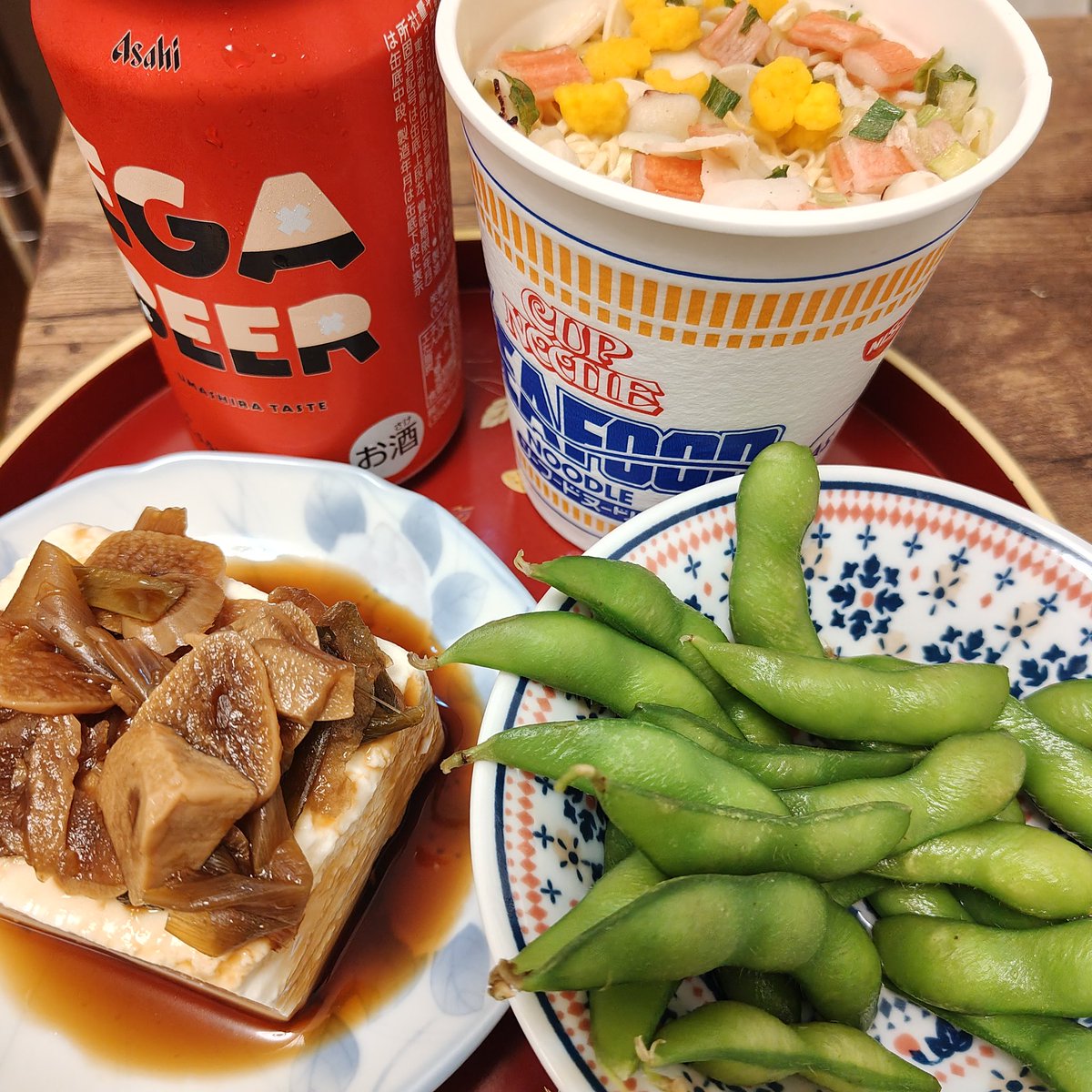 shigeneco's tweet photo. #晩酌 ｼｰﾌｰﾄﾞﾇｰﾄﾞﾙ 枝豆 冷奴
EGA BEER https://t.co/We9mwpSU4h