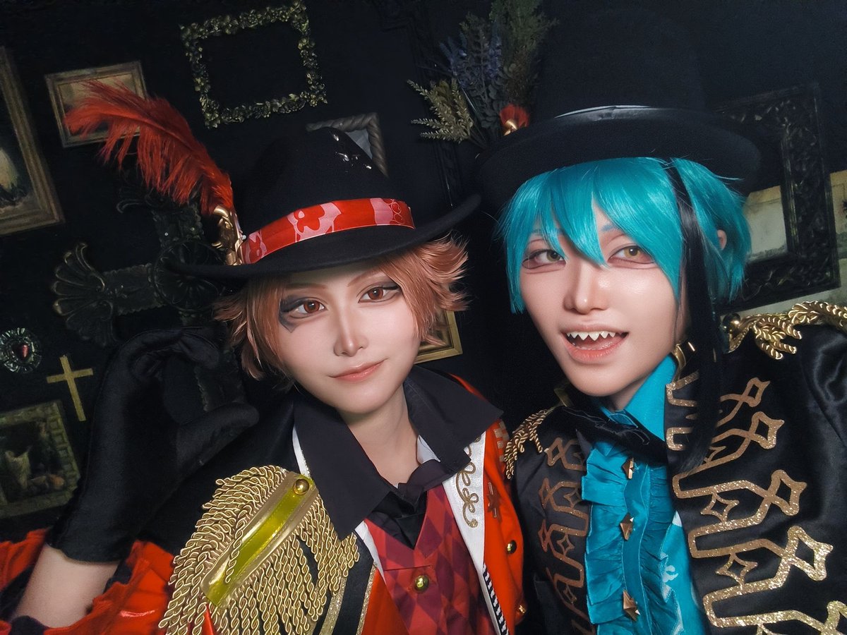 umee_0924's tweet photo. ⚠cosplay/twst
ﾌﾟﾚﾌﾙ🦈♥

♥「🦈先輩、？！
絞められねーよーに笑っとこ！！！」

🦈:ローズちゃん(@Roselove0125)
♥:梅
＃魔法士オンリーオフ会 https://t.co/ckEsRvFifN