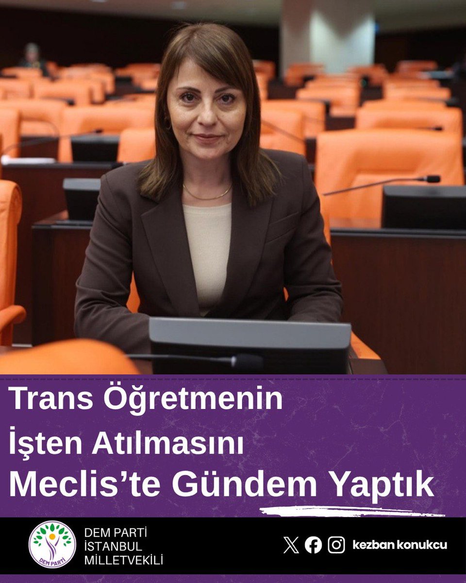 KezbanKonukcu's tweet photo. Trans Öğretmen Zoe Lila’nın İşten Atılmasını Meclis’te Gündem Yaptık!

Milli Eğitim Bakanı Yusuf Tekin’e sorduk:
-Bakanlığınız, Zoe Lila olayında herhangi bir idari inceleme ya da soruşturma yürütmüş müdür?
-Zoe Lila’ya yönelik özel hayatın gizliliğini ihlal eden ifşa, hedef gösterme ve nefret kampanyası karşısında Bakanlığınızca kurumsal bazda herhangi bir koruyucu işlem yapılmış mıdır?
