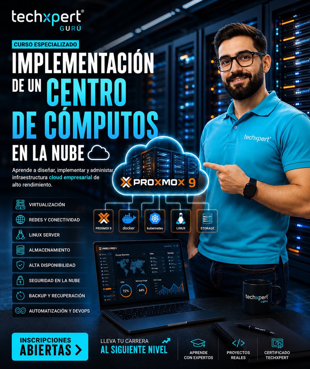 TechXpertGuru's tweet photo. ¿Ya sabes usar Proxmox VE?

Ahora aprende a implementar un Centro de Cómputos en la Nube con Proxmox VE 9.

✅ Clústeres
✅ Alta disponibilidad
✅ Storage
✅ Backup
✅ Redes empresariales

🔗 https://t.co/00q7fKLlk8

#Proxmox #CloudComputing #Virtualización #Linux https://t.co/lEb3ZMQPLq