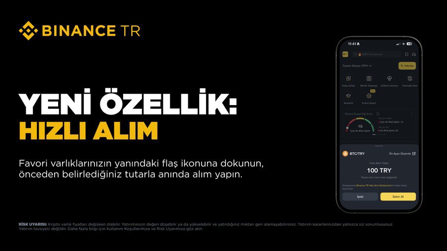 fikretkarakaya's tweet photo. Binance TR 4.4.0 güncellemesi yayınlandı 😍

Kullanıcı deneyimini daha pratik ve hızlı hale getiren 3 yeni özellik artık tüm kullanıcılara sunuldu.

Şimdiden söyleyim. Binance TR bu konuda Dünya’nın en iyisi 🥳

🔸 Hızlı Alım

Favori listenizde yer alan varlıkların yanındaki flaş ikonuna dokunarak, önceden belirlediğiniz tutarla saniyeler içinde alım işlemi gerçekleştirebilirsiniz. Özellikle hızlı hareket eden piyasalarda zaman kazandıran kullanışlı bir özellik olduğunu söyleyebilirim.

🔸 Favori Grupları

Takip ettiğiniz kripto varlıklarını kendi oluşturacağınız gruplara ayırabilir, farklı yatırım stratejileri veya ilgi alanlarınıza göre düzenleyebilirsiniz. Böylece favori listeniz çok daha kişisel ve düzenli hale gelecek.

🔸 Öne Çıkanlar

Binance TR’deki güncellemeler, kampanyalar, duyurular ve öne çıkan içerikler artık tek bir alanda toplanıyor. Önemli gelişmeleri uygulama içerisinden hızlıca takip etmek mümkün oluyor.

Binance TR, 4.4.0 sürümüyle birlikte yalnızca yeni özellikler eklemekle kalmıyor; uygulamayı daha hızlı, daha düzenli ve kullanıcı dostu bir deneyime dönüştürmeyi hedefliyor 🤩

Eğer henüz güncellemediyseniz, uygulamanızı 4.4.0 sürümüne yükselterek yeni özellikleri hemen deneyebilirsiniz 💛

Şimdi Güncelle: https://t.co/gCfa1qLpJZ 👈🏽

@BinanceTR #BinanceTR #Kripto #Bitcoin #Altcoin #Blockchain
