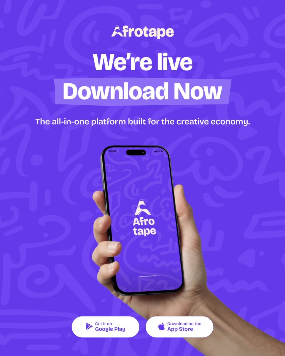 afrotape_app's tweet photo. Your next opportunity starts here. 🚀

Create. Collaborate. Get discovered. Get paid.

Join a growing community of creatives building the future together.

📲 Download AFROTAPE today on the App Store and Google Play. https://t.co/cljEwGRQzs