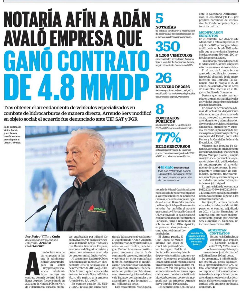 AdrianaDavilaF's tweet photo. Otra vez el nombre de Adán Augusto aparece alrededor de un contrato multimillonario. 

Las coincidencias en Morena nunca se acaban.

@El_Universal_Mx https://t.co/LHzHOvMoMP