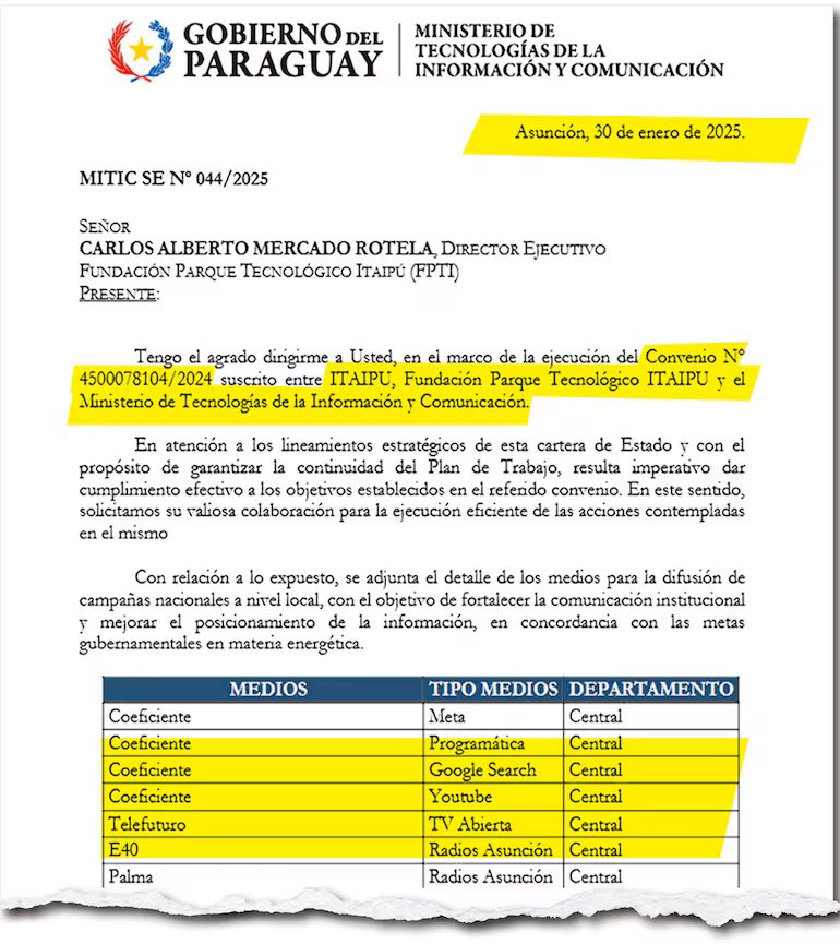 leoberniga's tweet photo. El Mitic MINTIÓ nada menos que a la Cámara de Senadores y Diputados.

Burló a todo un poder del Estado, ocultando toda la operativa de convenios, órdenes de compra y contactos realizados para ejecutar millones de USD vía Parque Tecnológico Itaipú.

Varias fuentes consultadas estiman que la ejecución ronda los US$ 8 millones al año.

Contratos, me anticipo a decir, son escandalosos. Hoy en pg. 4 del Impreso y en la web @ABCDigital #LaRedDesinformante

https://t.co/FtbpikBdy8