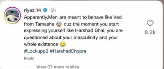 HcOfficialFc's tweet photo. RIYAZ ALY 🫶🏻  
#HarshadChopda • #Lockupp • #NetflixIndia • #RiyazAly https://t.co/uRdQ5ttFDs