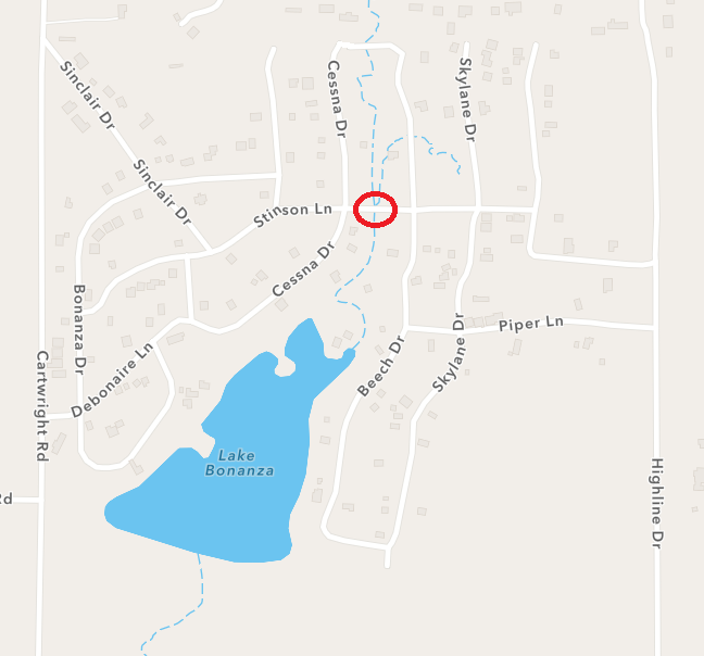 commprecinct2's tweet photo. The bridge at Stinson Lane is closed for repairs.  Message boards and detour signs will be in place to notify vehicle traffic. https://t.co/6nfSW6HrZY