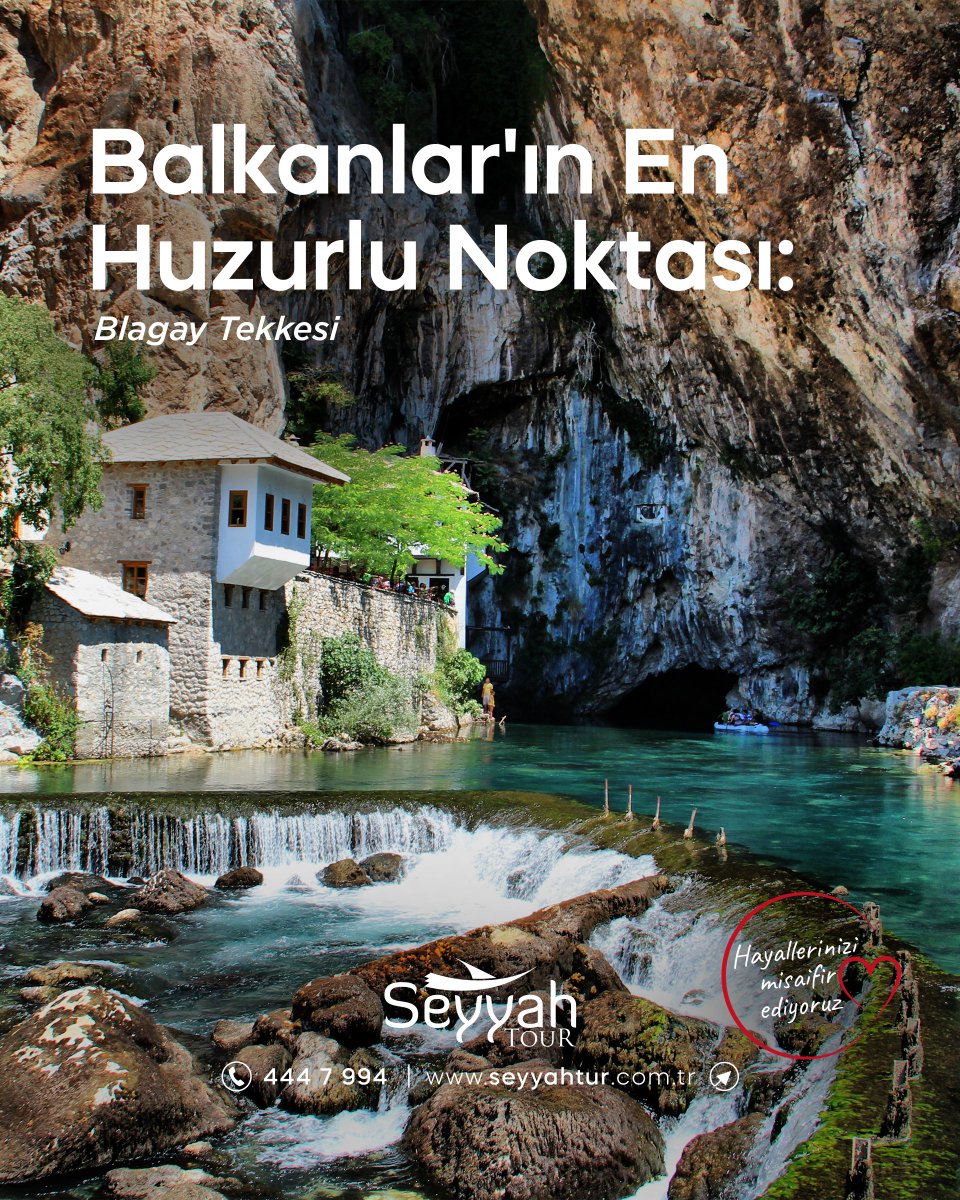seyyahturtr's tweet photo. Doğanın huzuru ile tarihin zarafeti aynı noktada buluşuyor. 💚

Blagay Tekkesi, eşsiz manzarası ve mistik atmosferiyle Balkanlar'ın mutlaka görülmesi gereken duraklarından biri.
Seyyah Turizm ile Balkanlar'ın huzur dolu rotalarını keşfedin.

📍 Ayrıntılı bilgi ve kayıt için:
📞 444 7 994
🌐 https://t.co/obt9Y2lXlX