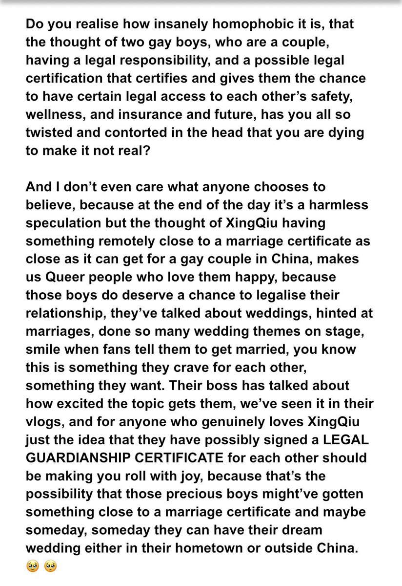 SaintManic99's tweet photo. Are we going to finally address y’all’s insane homophobia in this FD?
The thought of XingQiu being legally responsible for each other having you all bursting out the seams is very telling. Suddenly XQ can’t care about each other that much, it has to be about HY and SSy? https://t.co/70OMd6RBfa