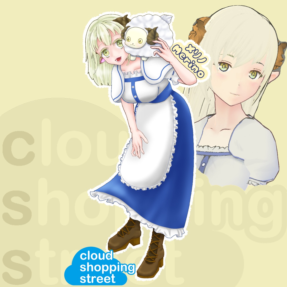 merino_css's tweet photo. 昨日のポストを見つけてくれた方、ありがとうございました
今日はキービジュアルをお見せします🐏
スタイリング等すべて自分で制作したので誰かの"好き"になっていたら嬉しいです

明日は22時にYouTubeで動画を公開する予定ですので、楽しみにお待ちくださいませ✨
＃新人Vtuber　＃Vtuber準備中 https://t.co/7a2EgAGgse