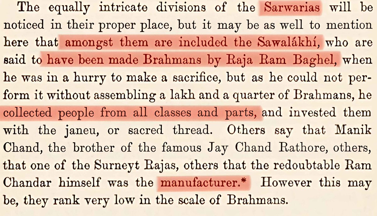 User134dwvu's tweet photo. British Ethnologists repeatedly reported that Saryuparin Brahmins as a caste was created by Raja Ram Baghel and Saryuparin Brahmins constituted people from every caste of the society. https://t.co/Xpycj0l0Ob
