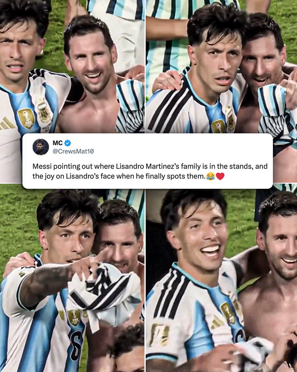ESPNUK's tweet photo. Lionel Messi providing assists even after the match ends 😂 https://t.co/2GNu1mX52F