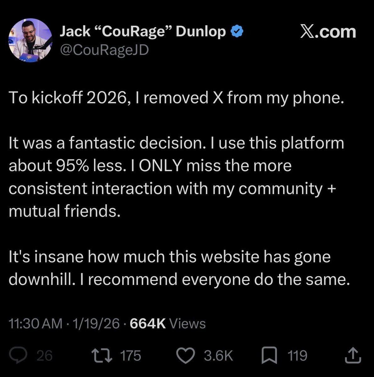 the_gener4l's tweet photo. @CouRageJD You’re a fucking pussy. Thought you already deleted X from your phone yet here you are? Liberalism is a disease https://t.co/oS7g3GYkHN