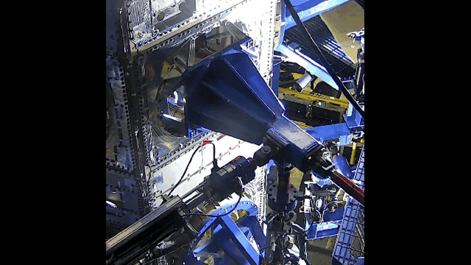 torybruno's tweet photo. The first Blue Ring super spacecraft continues to move smartly through assembly. But, I thought I’d share some pics of the other vehicles that we built as dedicated test units. This one it’s the Static Test vehicle, doing its thing… https://t.co/tzWs4m0ykN