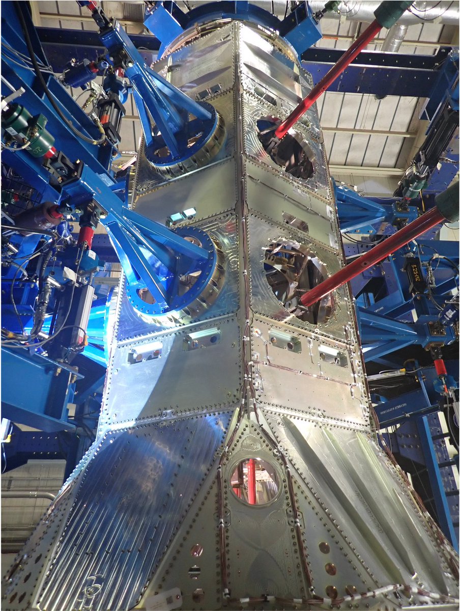 torybruno's tweet photo. The first Blue Ring super spacecraft continues to move smartly through assembly. But, I thought I’d share some pics of the other vehicles that we built as dedicated test units. This one it’s the Static Test vehicle, doing its thing… https://t.co/tzWs4m0ykN