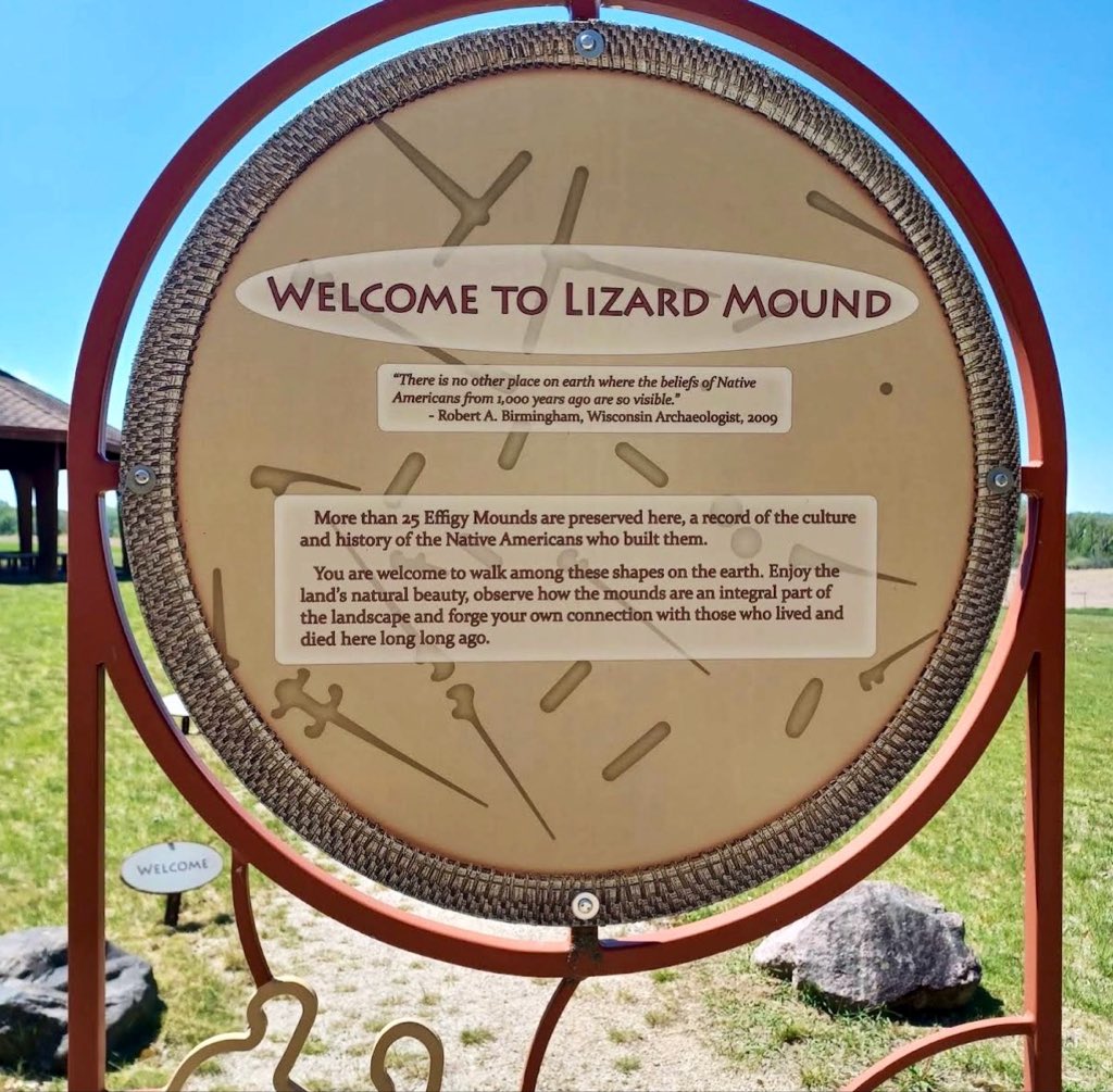 MoundLore's tweet photo. Lizard Mound preserves something that has almost disappeared from North America.

The site contains conical, linear, and effigy mounds built by Late Woodland communities roughly 900–1,300 years ago. Wisconsin’s mound builders created animals, birds, and other forms across ridges overlooking wetlands, lakes, and river valleys, making the surrounding terrain part of the monument itself.

These earthworks were designed from the ground, not from the air. Their meaning came from where they sat, what they overlooked, and how they related to neighboring mounds. The landscape was part of the architecture.

Today, Lizard Mound feels exceptional.
A thousand years ago, it wouldn’t have.

Southern Wisconsin alone once contained thousands of effigy mounds. By the late nineteenth and twentieth centuries, the overwhelming majority had been flattened beneath plows, roads, subdivisions, and expanding towns before archaeologists could properly record them.

It preserves the relationship between multiple mound types in their original setting. Thats unique. 

When people ask what North America lost before most Americans even realized it existed, this is part of the answer.