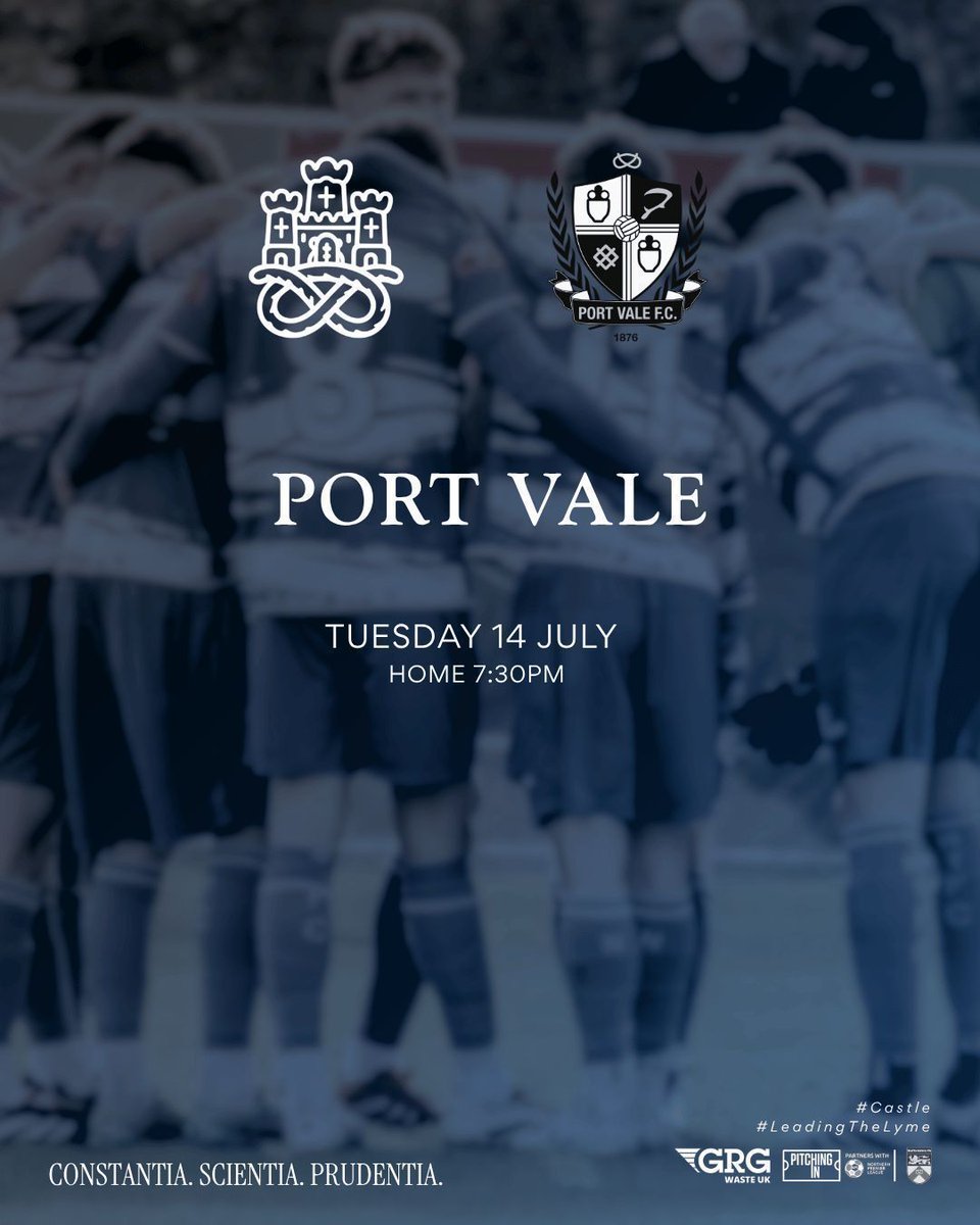 NewcastleTownFC's tweet photo. Our first pre season game at home is tomorrow night against @OfficialPVFC ⚽️

Win, Lose or Draw...should be a great night!

📅 14 July
🕢️ 7:30PM KO
🏟️ GRG Waste Stadium

🔵⚪️🏰

#Castle #LeadingTheLyme #TheCastle #Preseason #NewcastleTown https://t.co/JfW8ys4ySy
