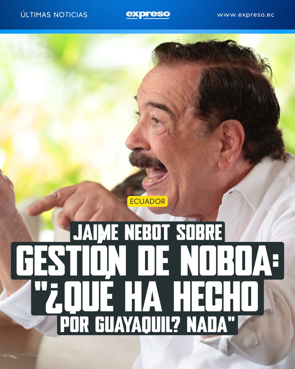 Expresoec's tweet photo. Jaime Nebot afirmó que el PSC mantiene su postura de apoyar o cuestionar al gobierno de Daniel Noboa según sus decisiones.

Detalles 👇 https://t.co/QCQkDE5Eja https://t.co/uvug4HnGuK